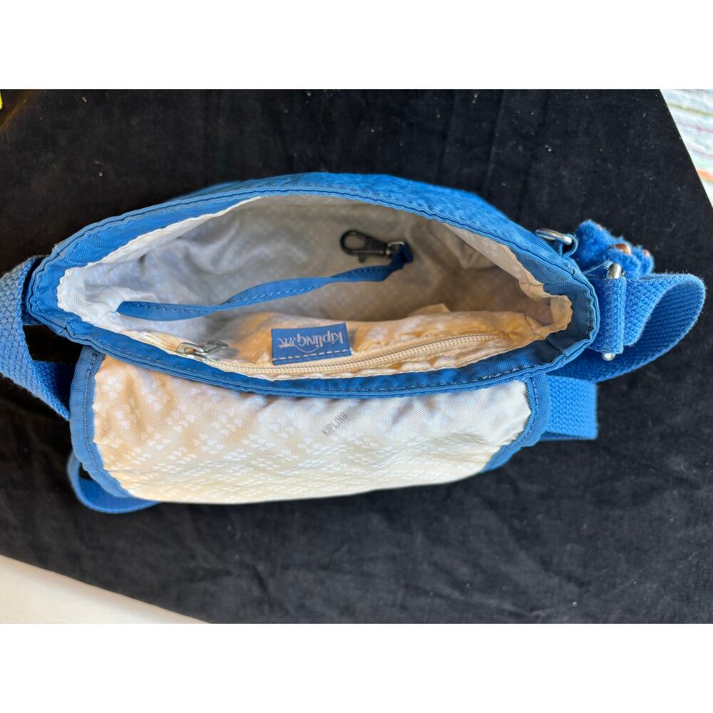 Kipling Bright Blue Small Crossbody Bag Purse + Monkey Fob AC8280 - Picture 7 of 10